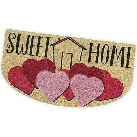 Zerbino Cocco 40x75 cm Retro Gomma Antiscivolo Tappeto Moderno Porta Ingresso Entrata - SWEET HOME