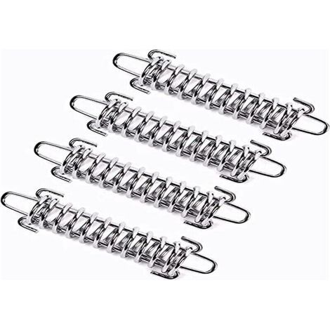 4 Pièces Ressort Voile d'ombrage, Tendeur Voile d'ombrage Ressort,Ressort de Tension pour Voile D'ombrage, Ressort de Tension pour Tente de Camping, Boucle de Corde de Ressort de Tente en Acier, (1/2)