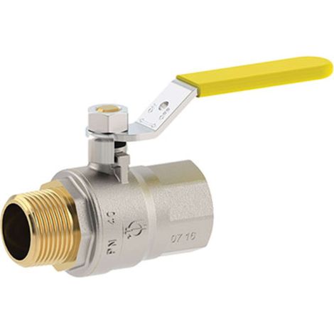 VALVOLA SFERA GAS + LEVA MF FUTURGAS FIV - OTTONE NICHELATO 3/4MF - 4 pezzi