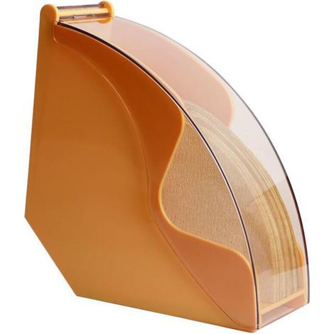 Boîte de rangement pour filtres à café en acrylique – Forme éventail V60 – Avec couvercle anti-poussière – Jaune (1/5)