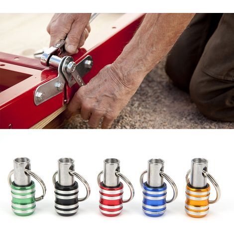 Aluminum alloy screwdriver bit holder keychain, 3 x 1/4-inch slots, quick-release tool, 5 pieces (1/5)