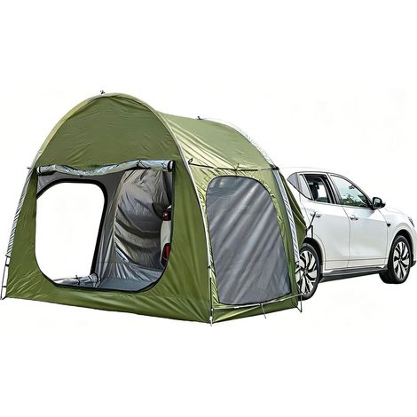 Car Awning Tent, 300 cm x 150 cm x 210 cm Car Tailgate Tent, Can Accommodate 2-3 People, Car Tailgate Tent, Waterproof Sun Protection (Verde) (1/5)