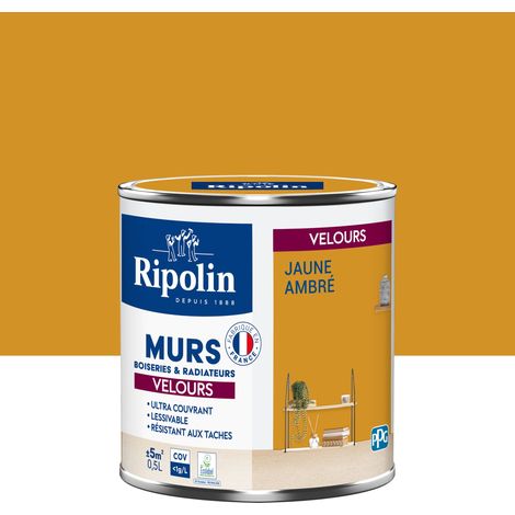Peinture aspect Velours - 0,5L - Jaune Ambré - Ripolin (1/5)