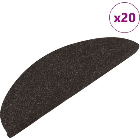 Alfombrilla autoadhesiva escalera 20 uds negro 65x22,5x3,5 cm vidaXL