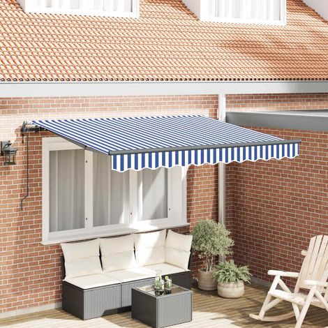 Einziehbare Markise Blau 250 x 200 cm Stoff