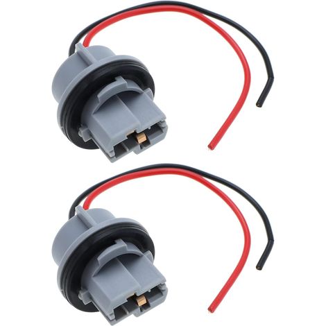 Lot de 2 Douilles d'ampoule T20 7440 - Adaptateur de Support de Lampe - Connecteur de câblage pré-câblé pour Voiture, Camion, remorque, Bateau, Caravane (1/5)