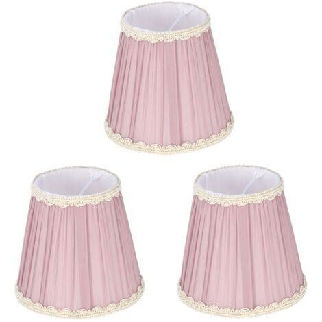 Abat-jour en tissu E14 à clipser, 3 pièces, pour lustre à bougie, lampe murale, lampe de Table, décoration intérieure (violet clair) (1/5)