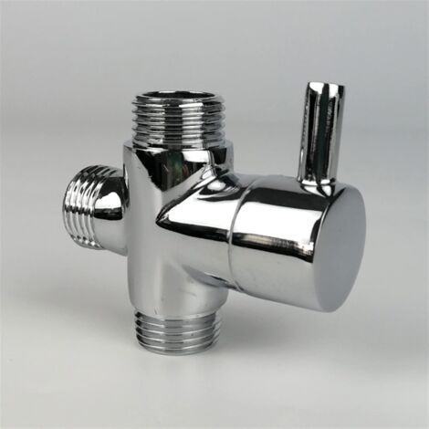 Vanne de dérivation, mâle G1/2 Robinet en laiton T adaptateur Chrome salle de bain do