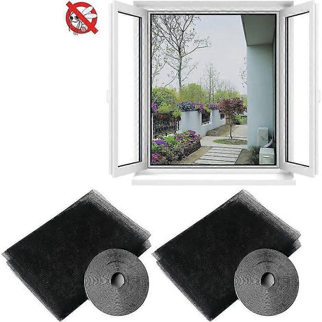 Stück selbstklebende Fliegengitter-Fenstergitter gegen Mücken-2pcs-black (1/2)