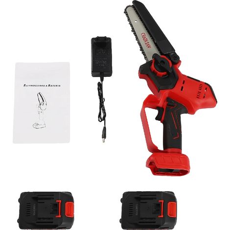Scie à chaîne portable, fonctionnement à une main, batterie rechargeable, haute vitesse de coupe (1/5)