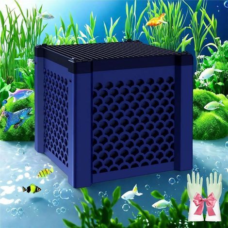 Cube 2.0 Reinstwasserfilter, Wasserreiniger für Tränken, Aktivkohlefilter für Aquarien, Pferdetränken, Teiche und Zuchtbecken, inklusive Handschuhen. (2 Stück)