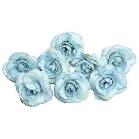 10 roses artificielles de 4 cm, têtes de fleurs, pour décoration DIY de mariage, fêtes ou chambre.bleu (1/5)