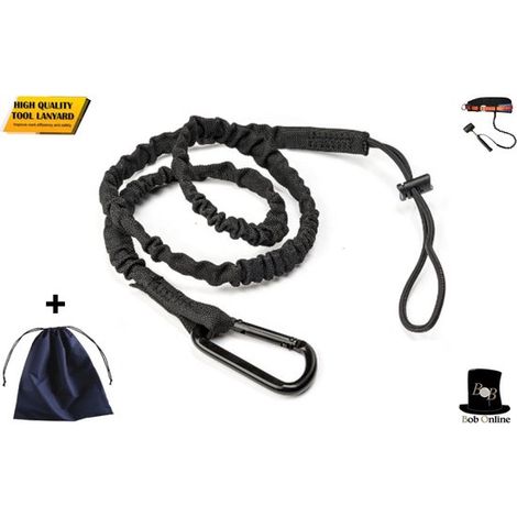 ™ - 1 pièce - Noir - Longe porte-outils - Longe porte-outils élastique - Charge maximale : 2 kg - Longe porte-outils élastique - Longe antichute pour outils (1/4)