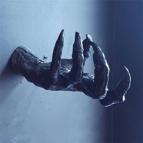 Statuette de main de sorcière pour Halloween, ornement mural esthétique en résine, sculpture rétro, décoration pour jardin ou extérieur, décoration intérieure (1/5)