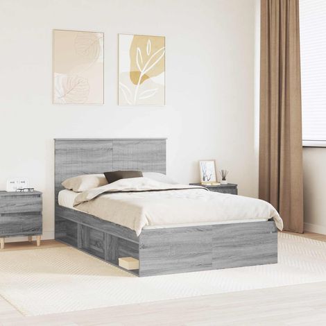 Cadre de lit-Structure de lit Gris Sonoma 120 x 200 cm Bois de pin massif 705500 (1/5)