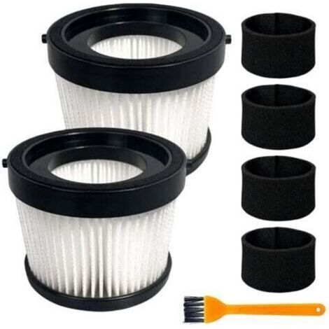 Lot de 2 filtres HEPA DCV5011H compatibles avec aspirateur à main sans fil DEWALT DCV501HB, avec 4 filtres à manchon en mousse et 1 brosse