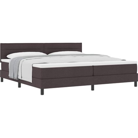 Box Spring Bed with Mattress Dark brown 200 x 200 cm Fabric vidaXL
