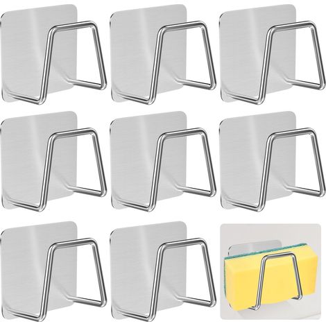 8 Pièces Pote Eponge Evie Cuisine, Pote Eponge Evie Cuisine Ventouse, Pote-Éponge pou Évie de Cuisine, Cuisine Pote-Éponge, Accoche Eponge Evie Cuisine pou Salle Bains (Agenté) (1/4)