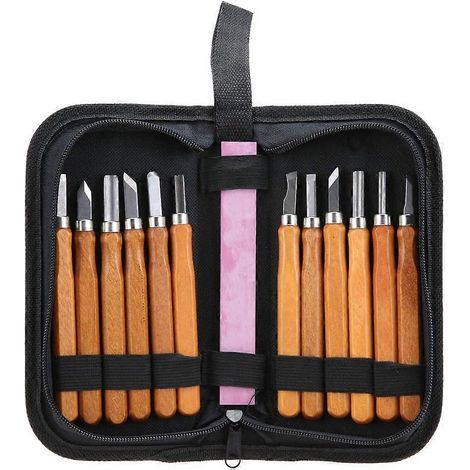 Ensemble de 12 couteaux à sculpter le bois SPEEDWOX, outils de sculpture sur bois, couteau à sculpter en acier au carbone SK2, kit pour sculpteur amateur. (1/5)