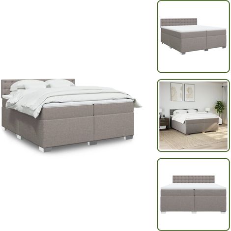 Boxspringbett mit Matratze Taupe 200x200 cm Stoff - Boxspringbett - Doppelbett - Bettsystem - Schlafsofa - Polsterbett (1/5)