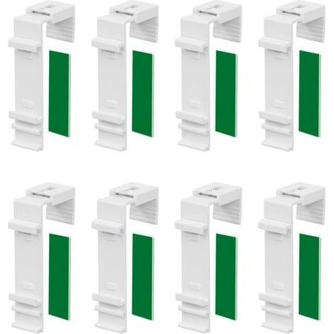 Lange Halterungen für Doppeljalousien, Set mit 8 Klemmhalterungen für Plissees, Wandmontage ohne Bohren (1/5)