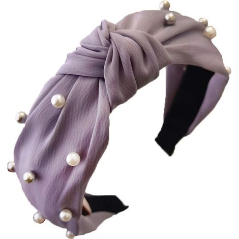 Fascia turbante realizzata in tessuto viola con perle PER capelli PER donne alla moda e folte