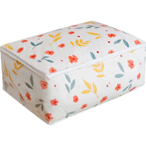 Sac de rangement réutilisable et lavable pour draps, vêtements et pantalons (grand, à fleurs)