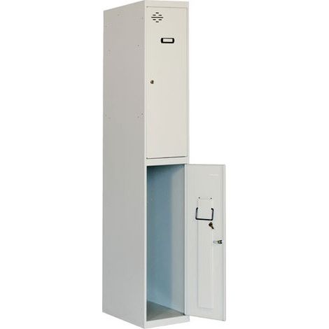 Simonrack – Casiers en métal pré-laqué gris 180x30x50cm – Acier haute qualité – Serrure à clé pour rangement sécurisé – Pour bureaux et ateliers (1/7)