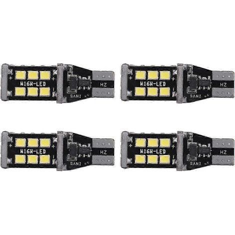 Lot de 4 ampoules LED Canbus blanches brillantes pour feux de recul de voiture 912