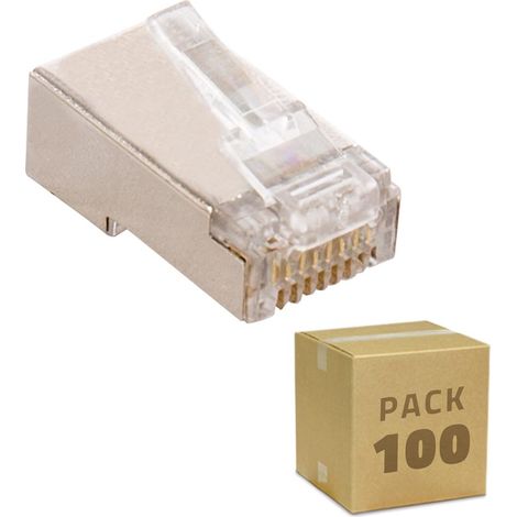 Pack 100 Unidades RJ45 FTP Blindado    Transparente (1/5)