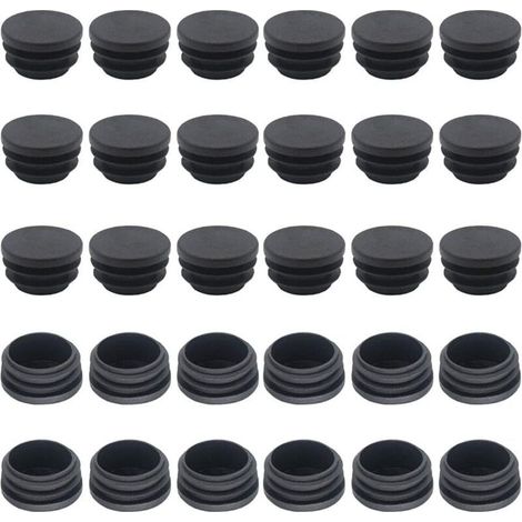 Embout de Chaise 25mm 50 Pièces Bouchon pour Tube Rond Embout pour Tube Embout Tube Rond Bouchons de Tubes Rond Embout Entrant Rond Bouchon pour Pied de Chaisse Capuchon pour Poteau (1/4)
