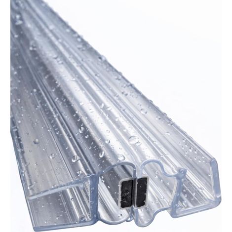 Joint Magnétique Pour Porte De Douche - 1 Paire - PVC Transparent - Étanchéité 90° - Verre 6-8mm - 2m (1/5)