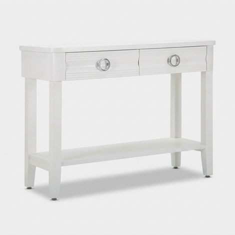 Console à 2 tiroirs en bois blanche cm 110x40x82 (1/5)