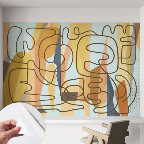 Fotomurale adesivo - parete decorativa - decorazione casa - stile moderno parete - Forme astratte 152x104 cm (1/5)