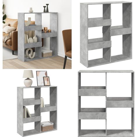vidaXL Cloison de séparation gris béton 100x33x115cm bois d'ingénierie