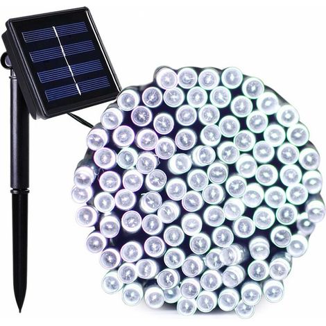 MINE 100 LED 8 Blanc modes Guirlande lumineuse solaire d'extérieur Guirlande lumineuse solaire étanche pour jardin, clôture, balcon, extérieur (1/5)