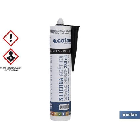 Silicona Acetica Universal 280ml Negro