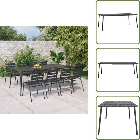 Gartentisch Anthrazit 200x100x71 cm Stahl - Gartentisch - Esstisch - Outdoor Möbel - Terrassenmöbel - Balkonmöbel (1/5)