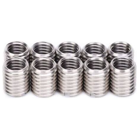 10Pcs Insert Nut Thread Repair Sleeve Threaded Socket Screw Reducing Conversion Tool M8 Female M10 Male (1/4)