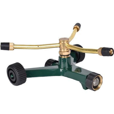 Aspersor automático de riego para jardín, aspersor de cobre con brazo giratorio de 360°. (1/5)
