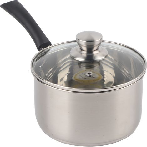 Casserole à soupe 18 cm épaissie, acier inoxydable 304, poignée unique, complément alimentaire, ustensiles de cuisson (1/5)