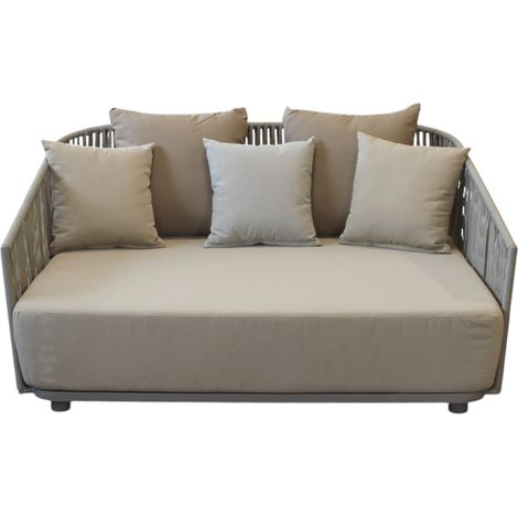 VELASCO - divano con struttura in alluminio verniciato taupe e fettucce in pvc (1/2)