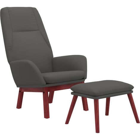Sillón de relax con taburete tela gris oscuro vidaXL (1/4)