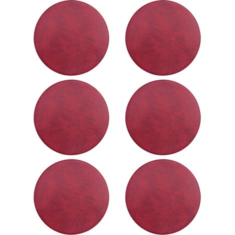 6 posavasos redondos de cuero, de 10 cm de diámetro, impermeables, resistentes al aceite y termoaislantes, para tazas de té y café de PVC.