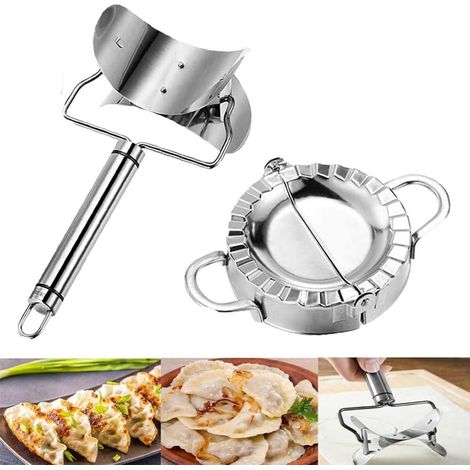 Machine à Boulettes, 2 PCS Acier Inoxydable Ravioli Boulette Machine Moule, Boulette Machine Chinois Boulette Machine Pate Patissier Coupe Cuisine Accessoires (1/5)