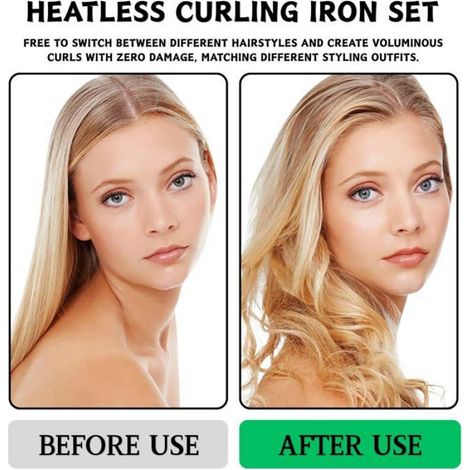 Bandeau bigoudis cheveux de sommeil en mousse - 5 pièces, boucles douces sans chaleur, baguette à boucler - Noir, taille moyenne, adapté pour tous types de cheveux (1/5)