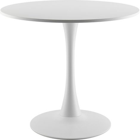 Table à manger ronde en bois de 80 cm pour 2 à 4 personnes,mobilier moderne en forme de tulipe,idéal pour cuisine et salon,blanche (1/5)