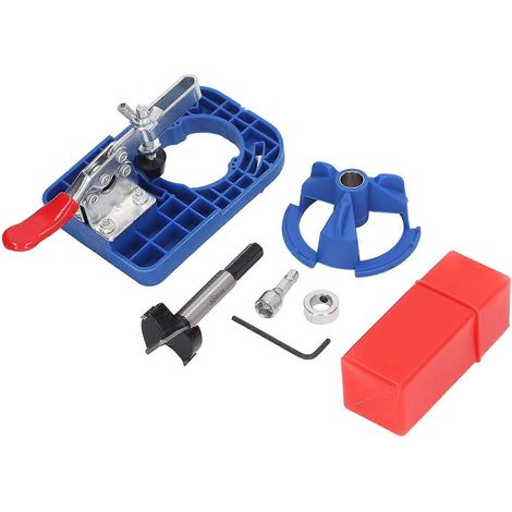 Gabarit d'ouverture de charnière 35 mm, alliage plastique-aluminium, outil d'ouverture de porte de précision pour le travail du bois, bleu