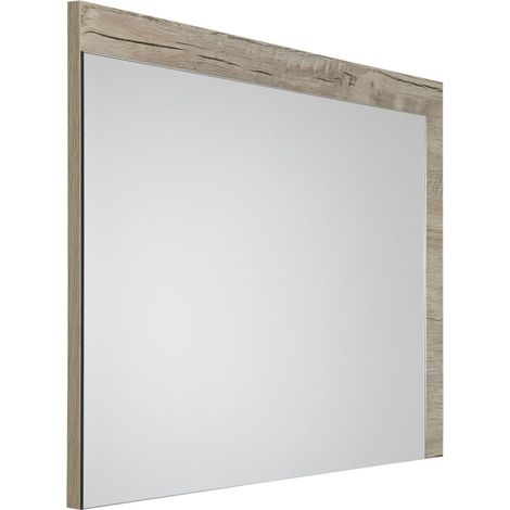 Milano Bexley Wall Hung Bathroom Mirror - 700mm x 500mm (Light Oak)