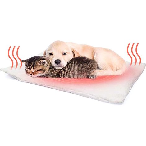 Coussin auto-chauffant pour chien et chat – Couverture chauffante thermique sans électricité – 5847 cm – Doublure en sherpa doux